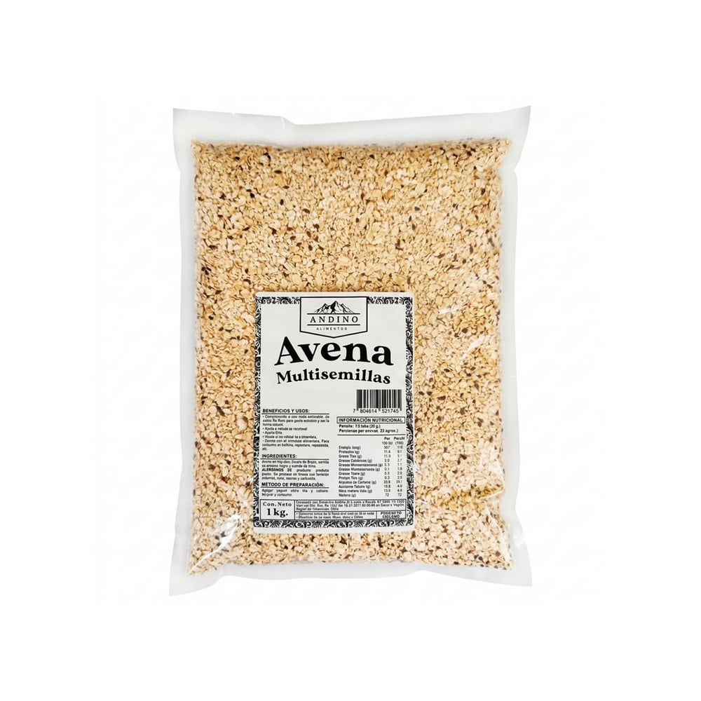Avena en hojuelas multisemillas Andino (1 kg / 2.2 lb) - Imagen 1