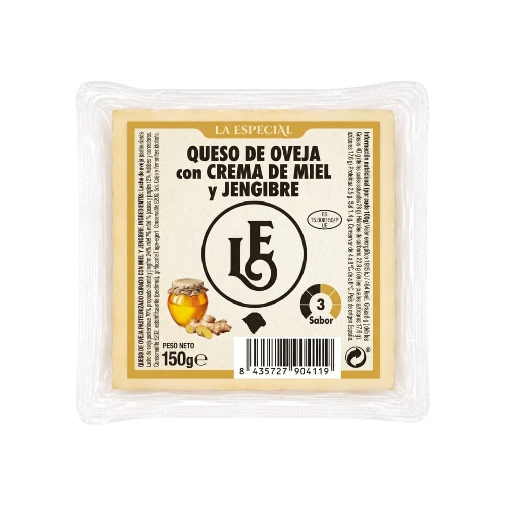 Queso de oveja con crema de miel y jengibre La Especial (150 g / 5.29 oz) - Imagen 1