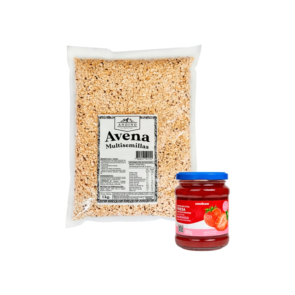Combo: Avena multisemillas + mermelada de fresa - Imagen 1