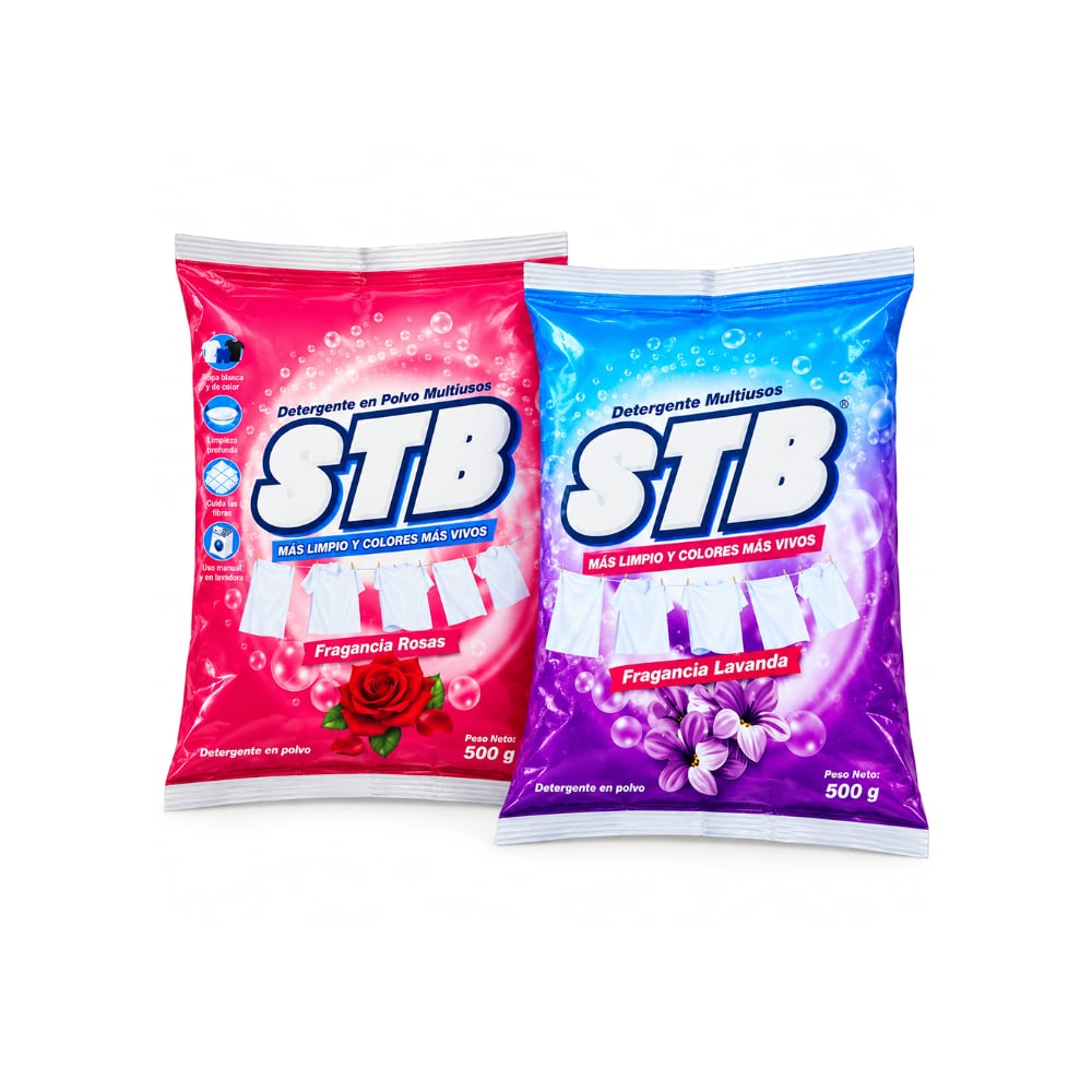 Combo de detergentes en polvo STB #6: Detergente en polvo fragancia a lavanda + Detergente en polvo fragancia a rosas - Imagen 1