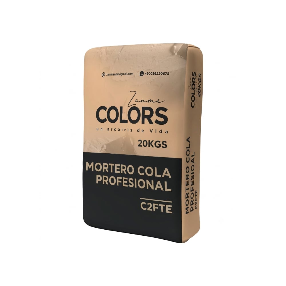 Mortero cola profesional C2FTE Zanmi Colors (20 kg / 44 lb) - Imagen 1