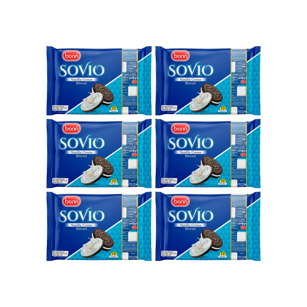Galletas Sovio Crema de Vainilla Bonn (6 x 360 g / 12.7 oz) - Imagen 1
