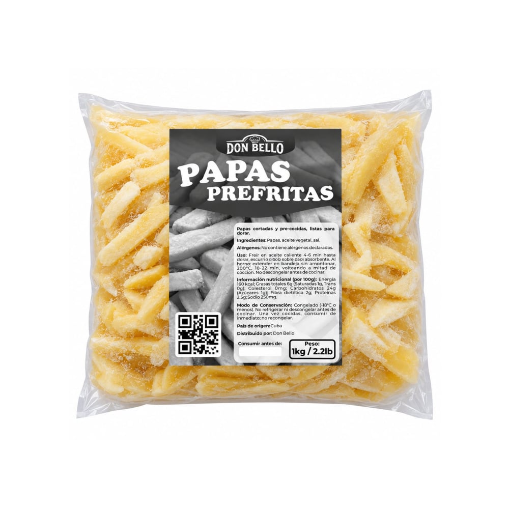 Papas prefritas Don Bello (1 kg / 2.2 lb) - Imagen 1
