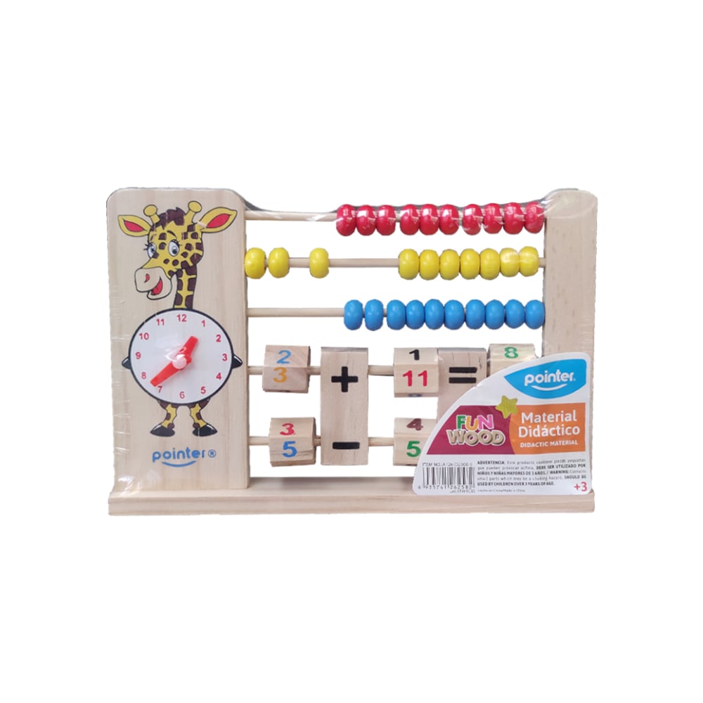 Ábaco - juguete didáctico - con reloj y números para suma y resta Pointer - Imagen 1