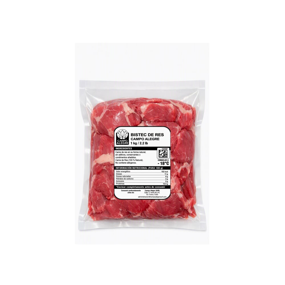 Bistec de res Campo Alegre (1 kg / 2.2 lb) - Imagen 1