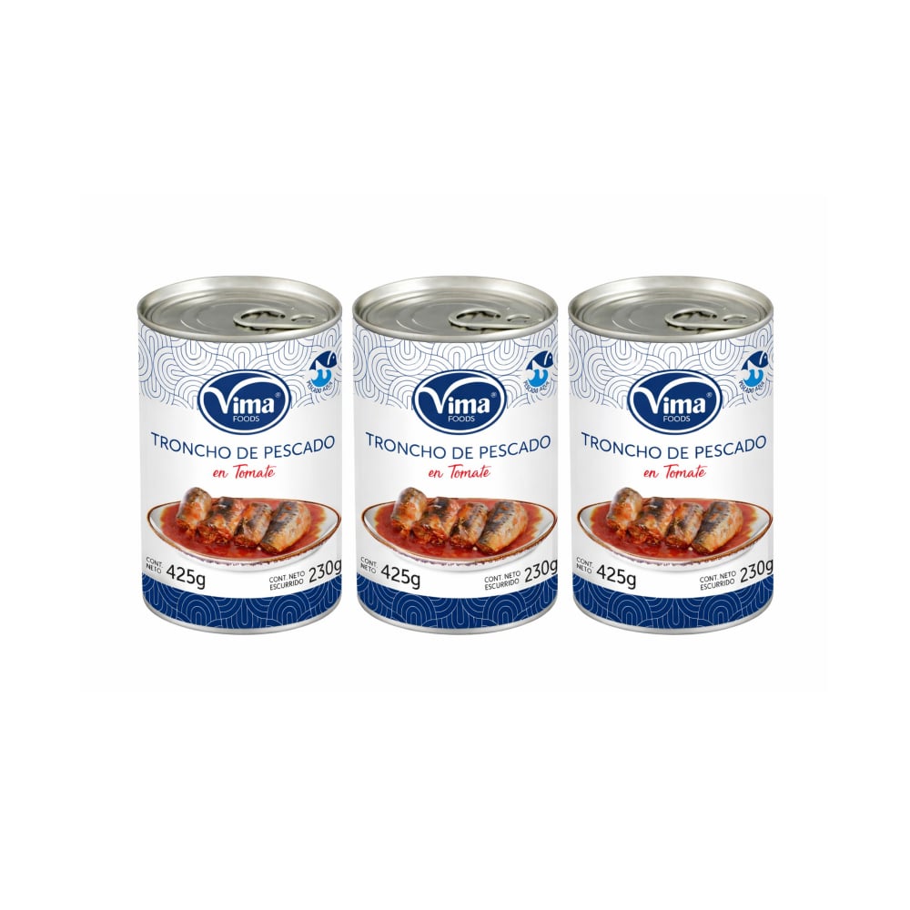 Troncho de pescado en tomate Vima Foods ( 3 x 425 g ) - Imagen 1