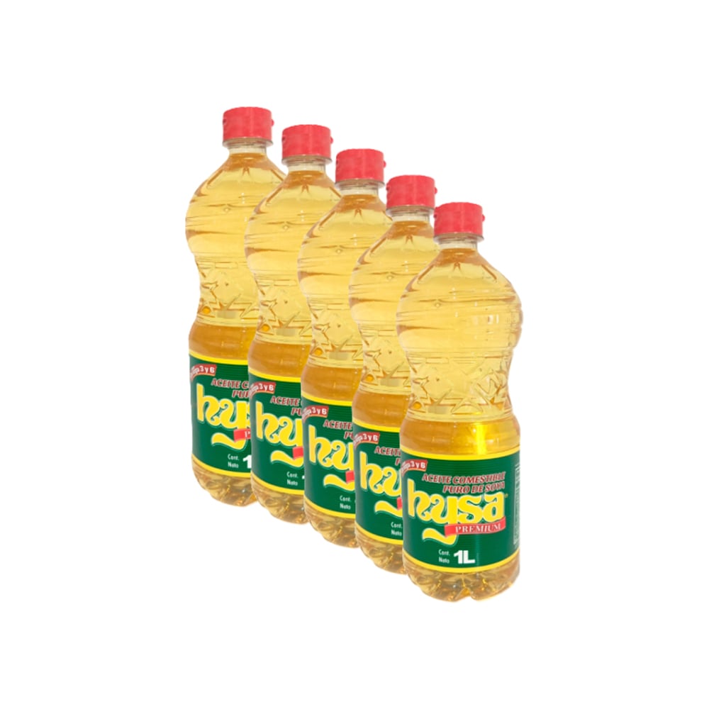 Aceite de soya puro Hysa (5 X 1 L) - Imagen 1
