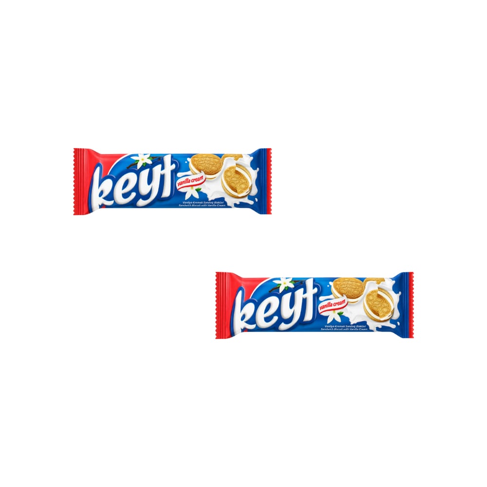 Galleta sándwich con crema de vainilla Keyf Golda (2 X 50 g / 1.76 oz) - Imagen 1