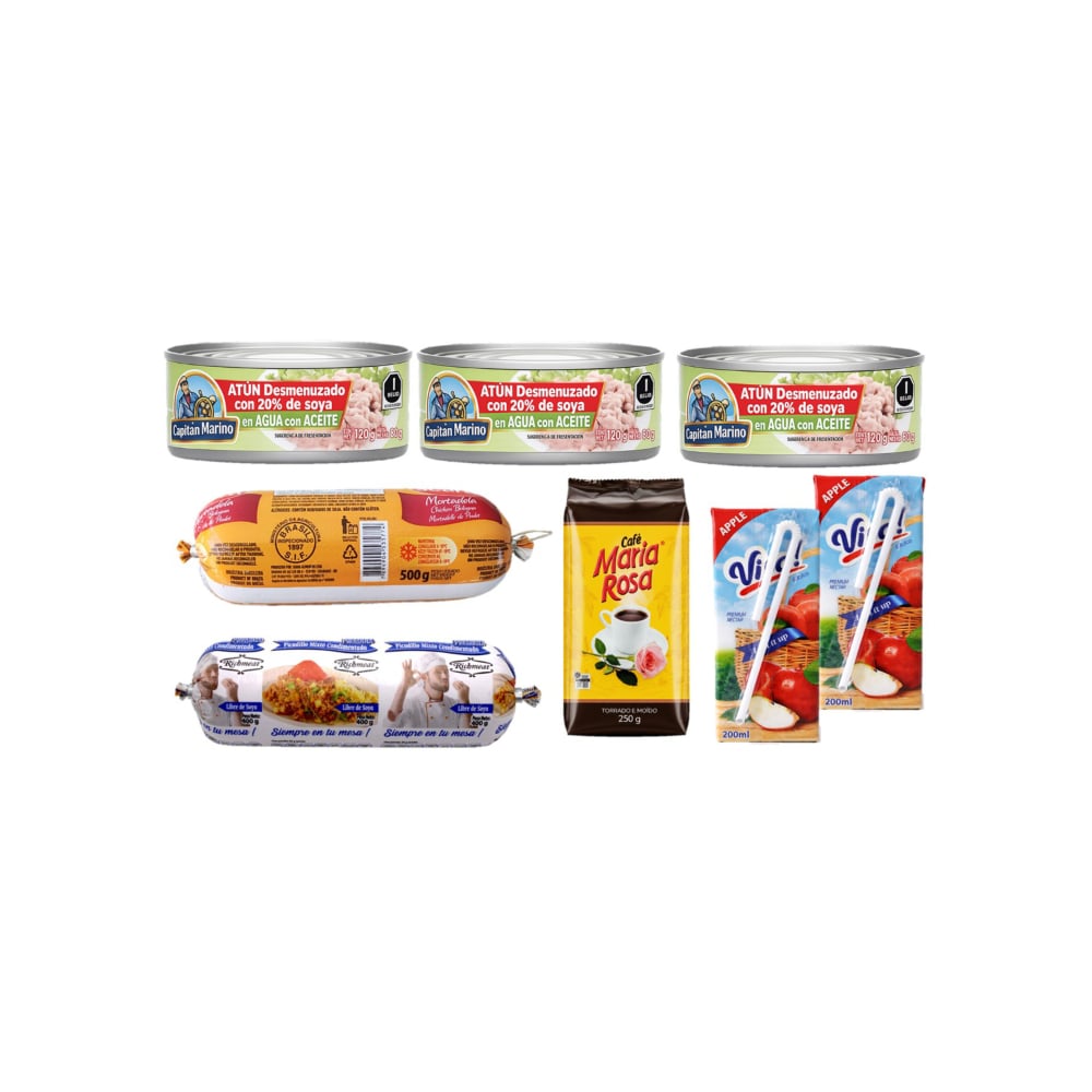 Combo mixto (atún, mortadela, picadillo, café y nectar) - Imagen 1