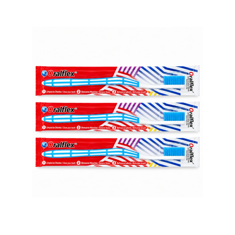 Cepillo de dientes azul Oralflex (3 x 1 U) - Imagen 1