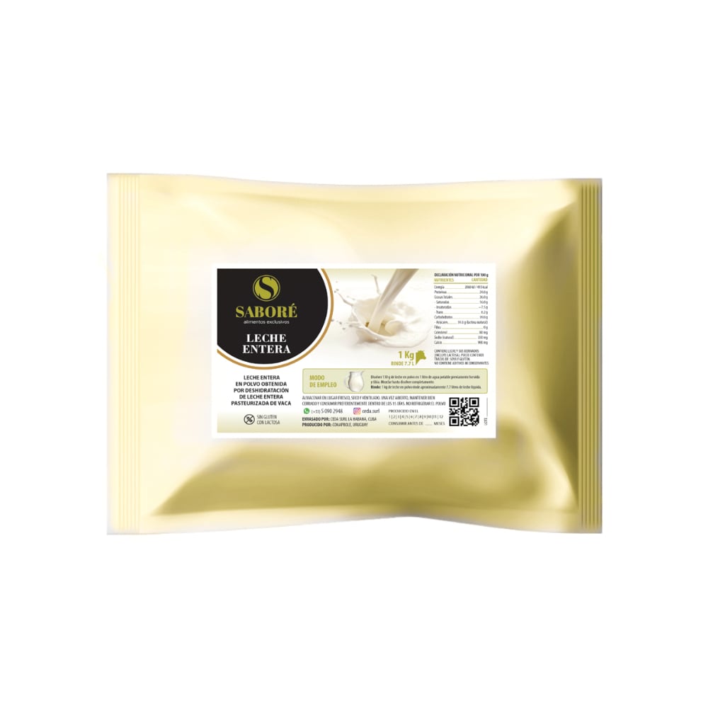 Leche en polvo entera Saboré (1 kg / 2.20 lb) - Imagen 1