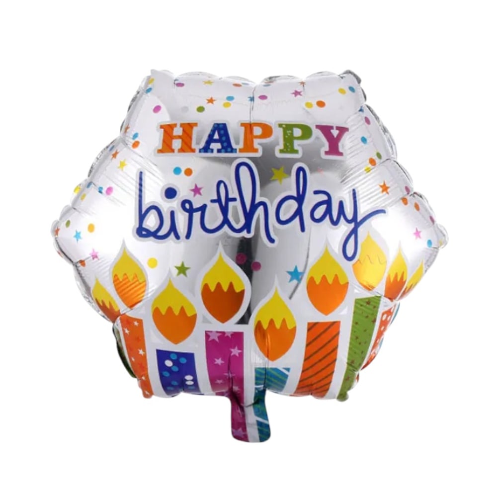 Globo de 18" hexagonal happy birthday Balloon - Imagen 1