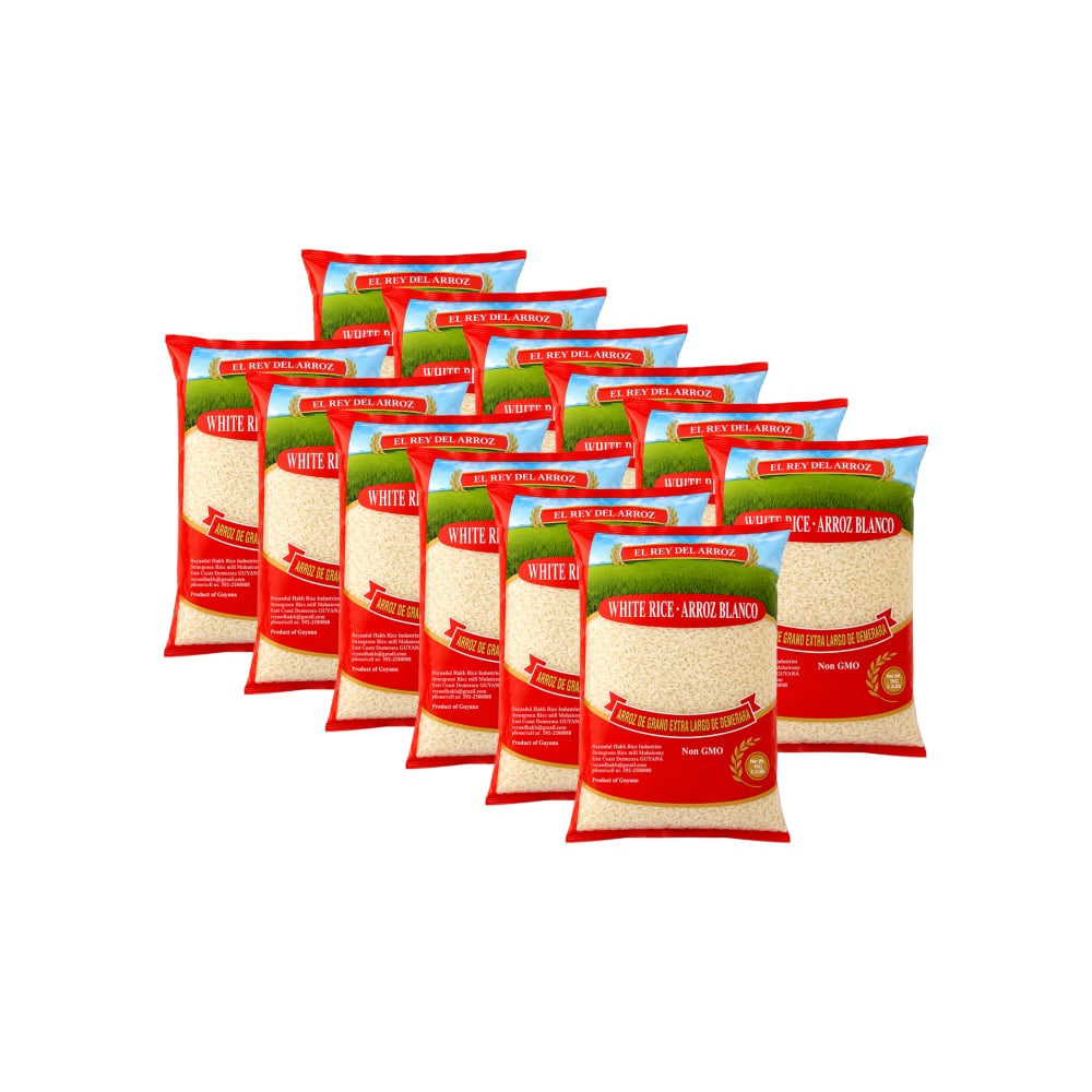 Arroz blanco de grano extra largo El rey del arroz (12 x 1 kg / 2.2 lb) - Imagen 1