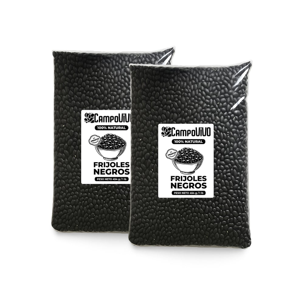 Frijoles negros Campo Vivo (2 x 454 g / 1 lb) - Imagen 1