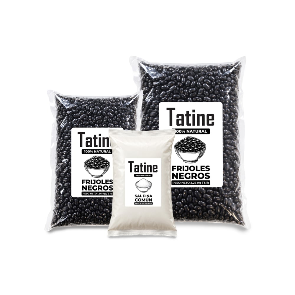 Combo básico Tatine #2: Frijoles negros Tatine + Sal fina común Tatine - Imagen 1