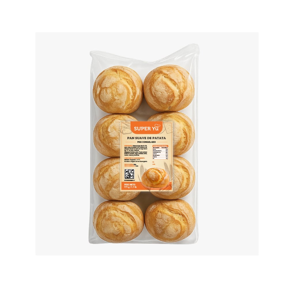 Pan suave de patata congelado Super YU (771 g / 1.7 lb) - Imagen 1