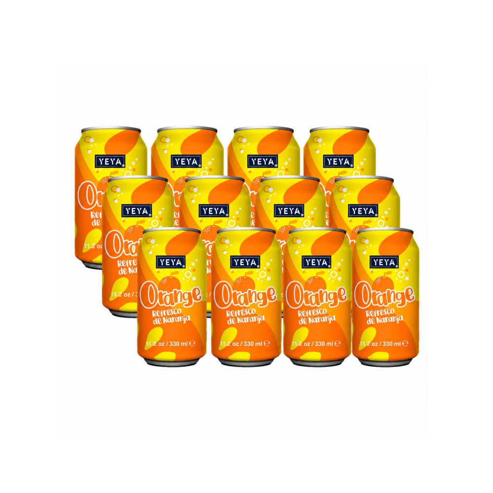 Refresco gaseado de naranja YEYA ( 12 x 330 ml / 11.2 fl oz) - Imagen 1