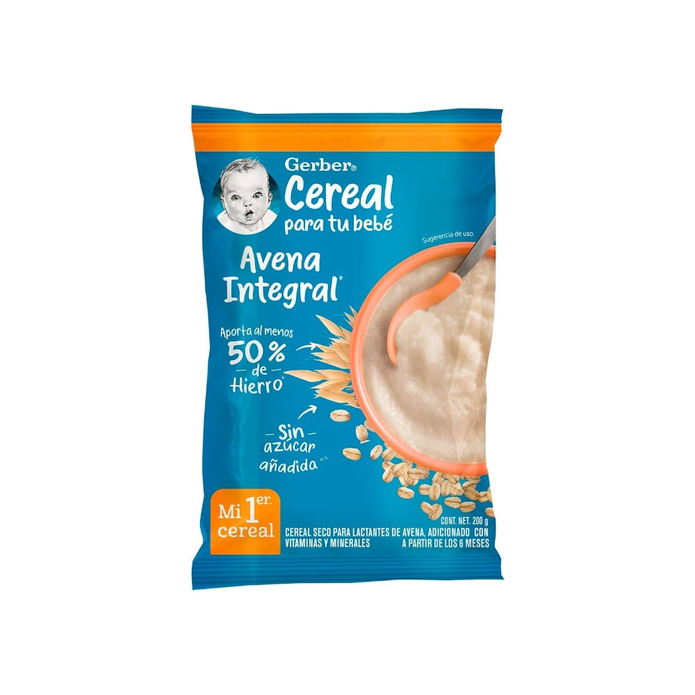 Cereal seco para lactantes de avena adicionado con vitaminasa partir de los 6 meses Gerber (200 g / 7.05 oz) - Imagen 1