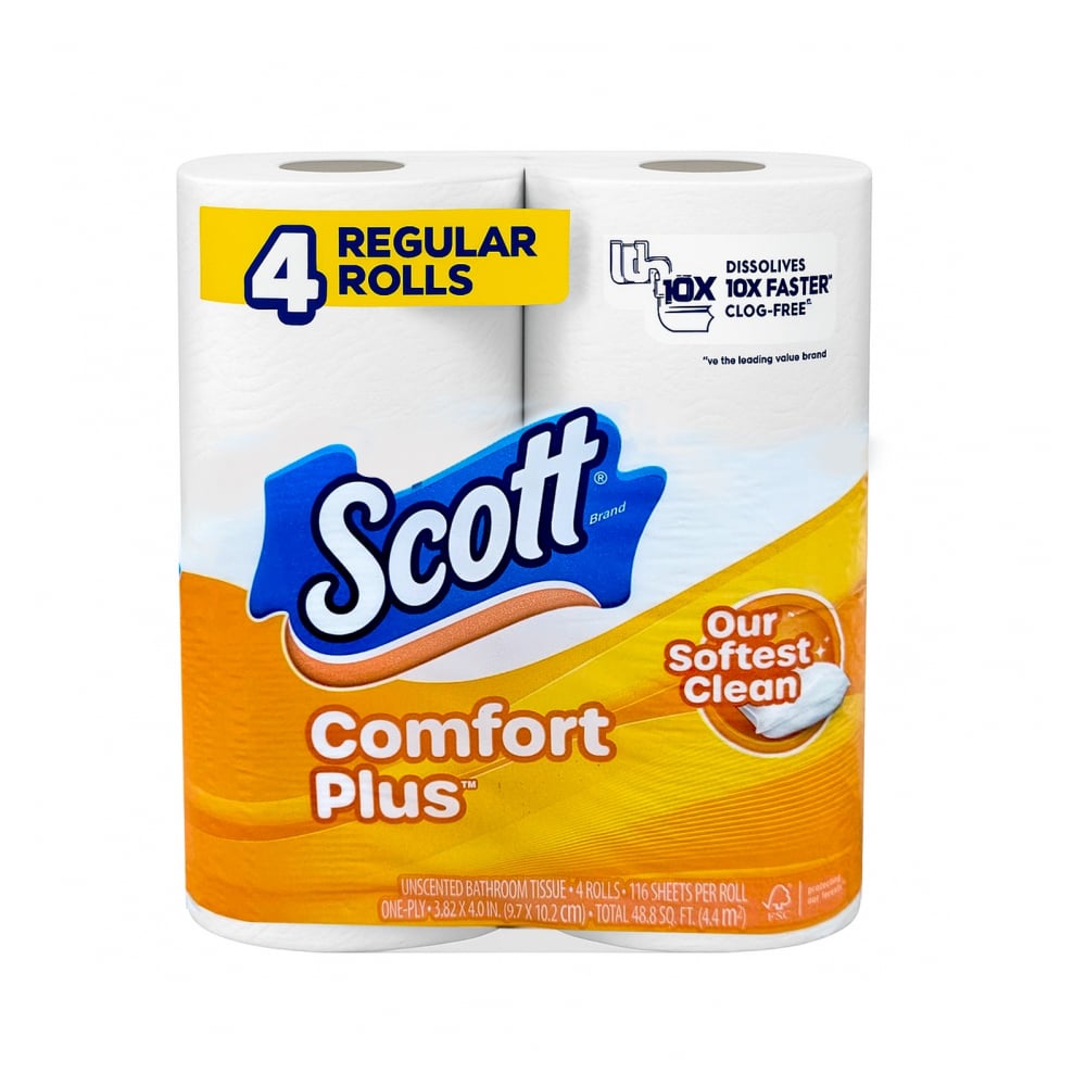 Papel sanitario doméstico Scott Brand (4 U) - Imagen 1