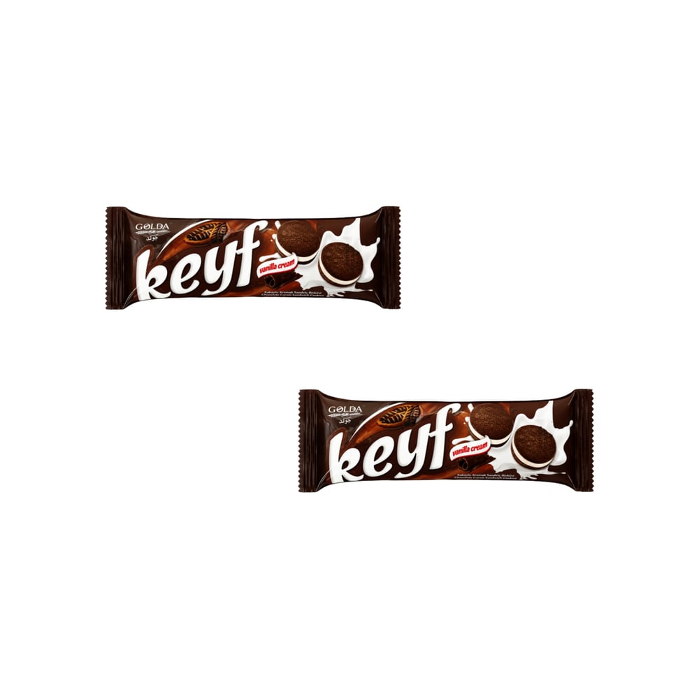 Galleta sándwich de chocolate con crema de vainilla Keyf Golda (2 X 50 g / 1.76 oz) - Imagen 1