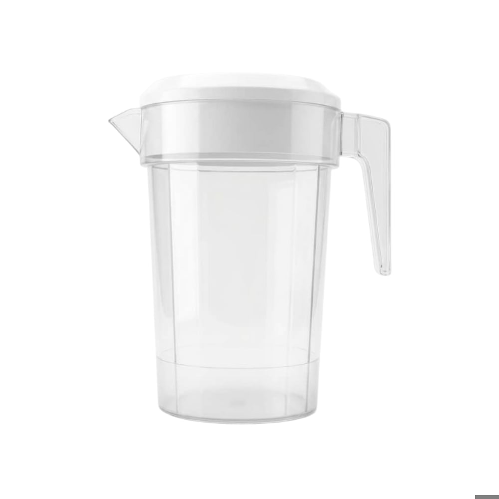 Jarra redonda de plástico con tapa de color blanco 2 L Casa y Menaje - Imagen 1