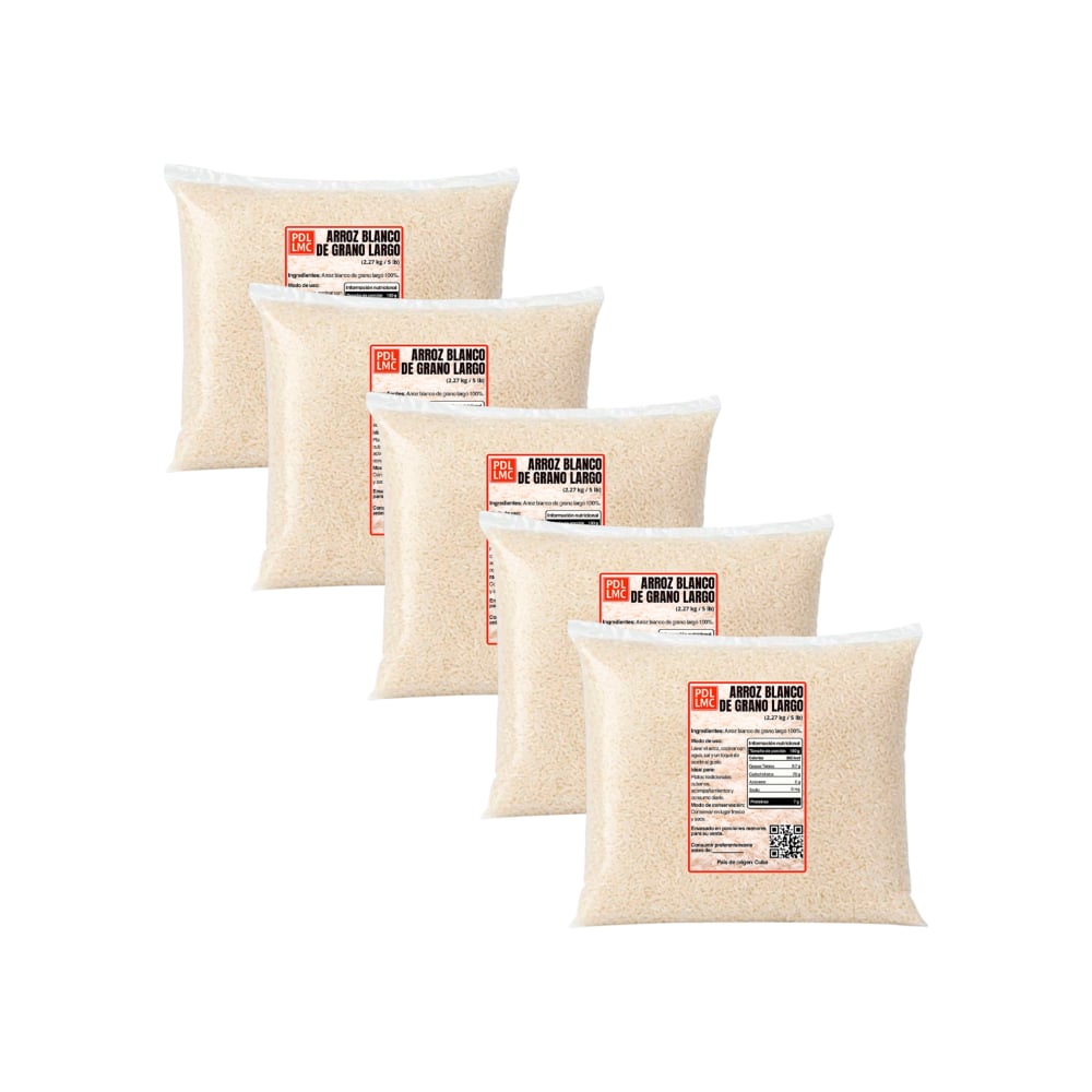 Arroz blanco de grano largo Energy (5 x 2.27 kg / 5 lb) - Imagen 1