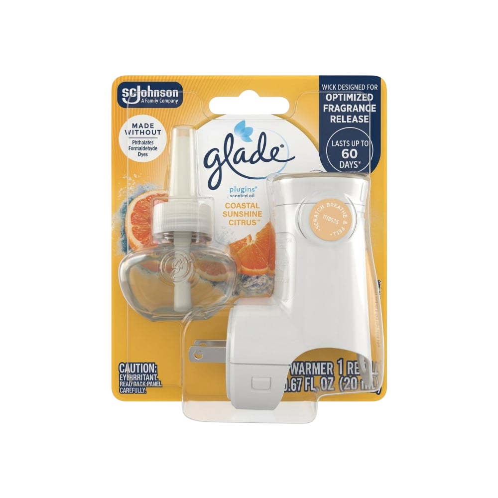 Ambientador eléctrico con aroma a cítrico y sol de la costa Glade (19.8 ml) - Imagen 1