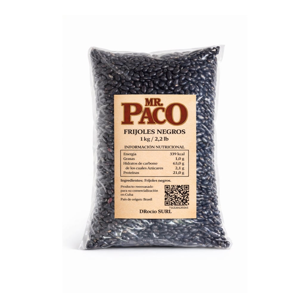 Frijoles negros Mr. Paco (1 kg / 2.2 lb) - Imagen 1