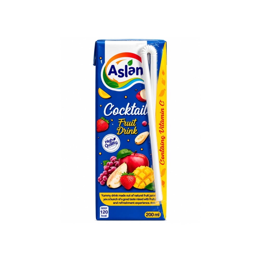 Jugo de cóctel de frutas Aslan (200 ml) - Imagen 1