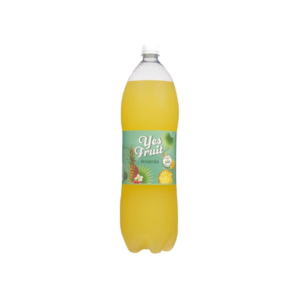 Refresco carbonatado sabor piña Yes Fruit (2 L / 67.63 fl oz) - Imagen 1