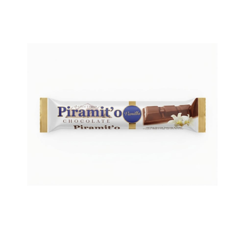 Barrita de chocolate rellena de crema de vainilla Piramit'o Akai (35 g / 1.23 oz) - Imagen 1