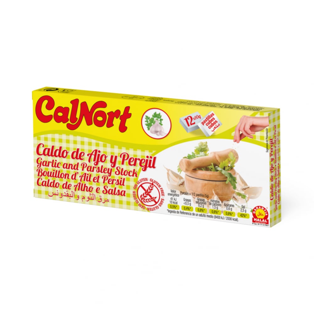Caldo de ajo y perejil en cubos Calnort (120 g / 4.23 oz) - Imagen 1