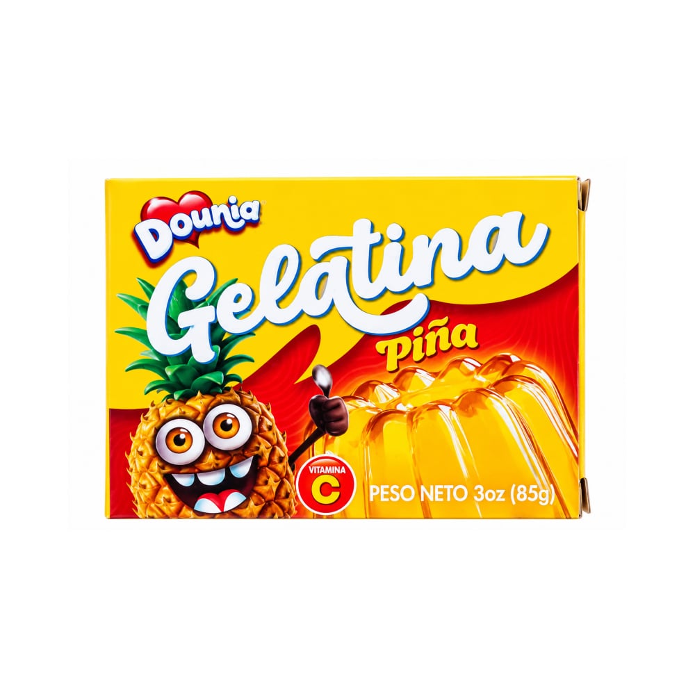 Gelatina con sabor a piña Dounia (85 g / 3 oz) - Imagen 1