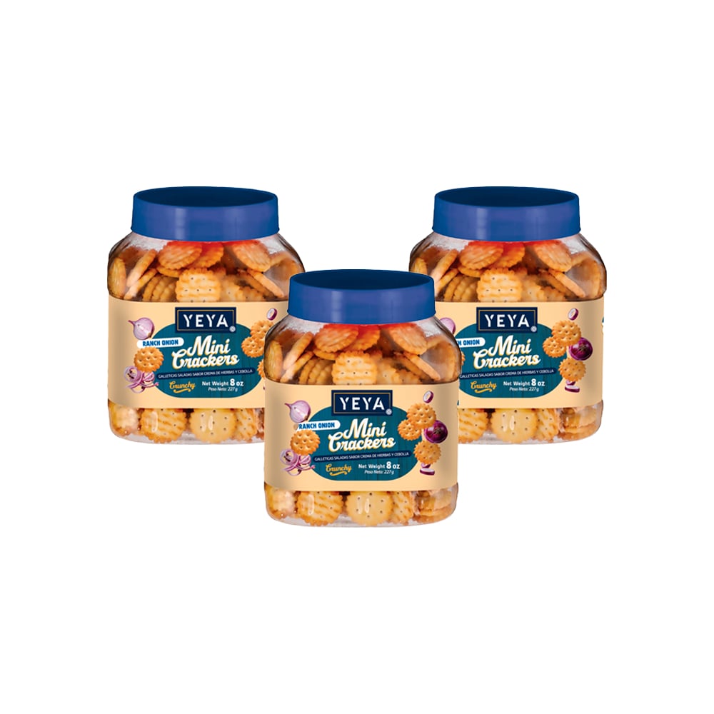 Galleticas saladas sabor crema de hierbas y cebolla YEYA (3 x  227 g ) - Imagen 1