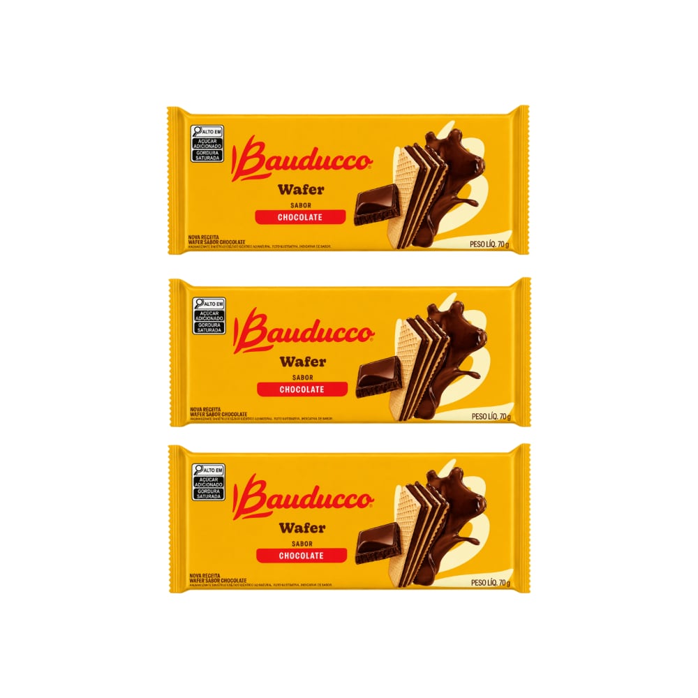 Sorbetos rellenos con crema sabor a chocolate Bauducco (3 x 70 g / 2.46 oz) - Imagen 1