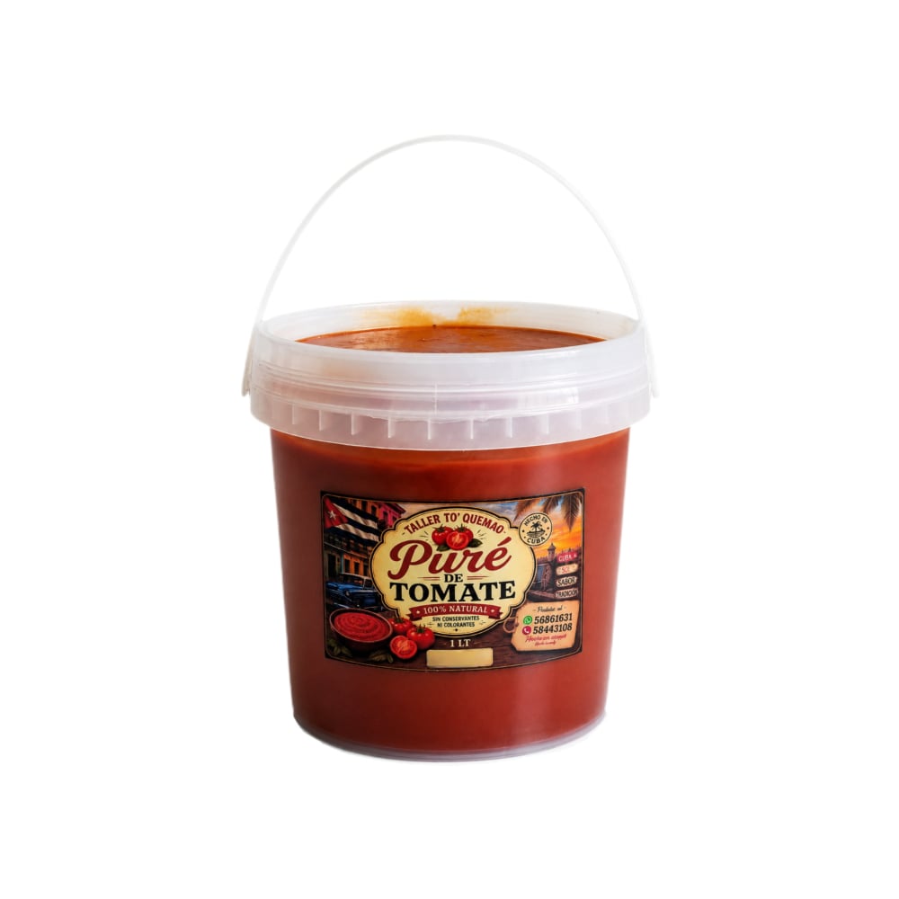 Puré de tomate natural Taller To' Quemao (1 L) - Imagen 1