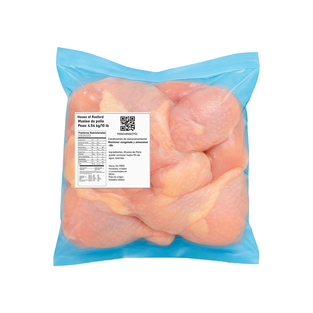 Muslos de pollo House of Raeford (4.54 kg / 10 lb) - Imagen 1
