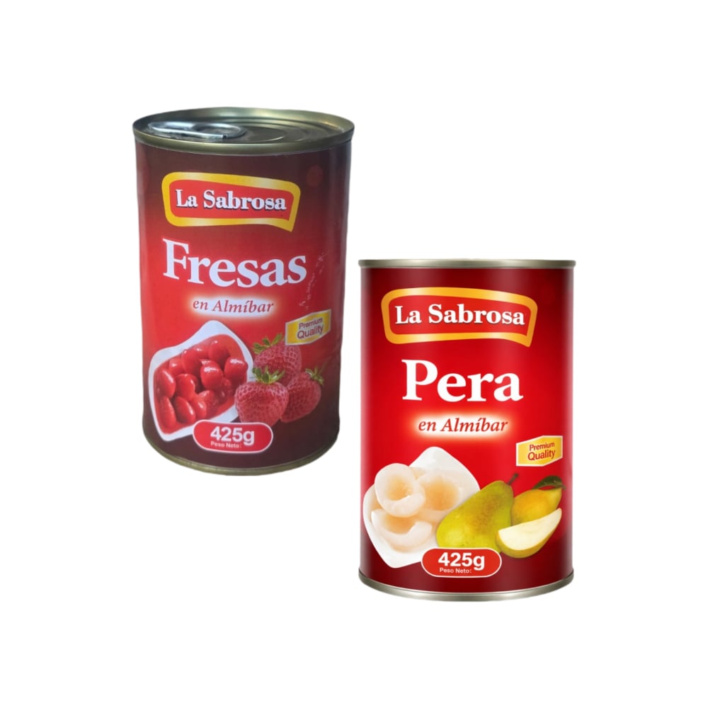 Fresas en almíbar + Pera en almíbar - Imagen 1