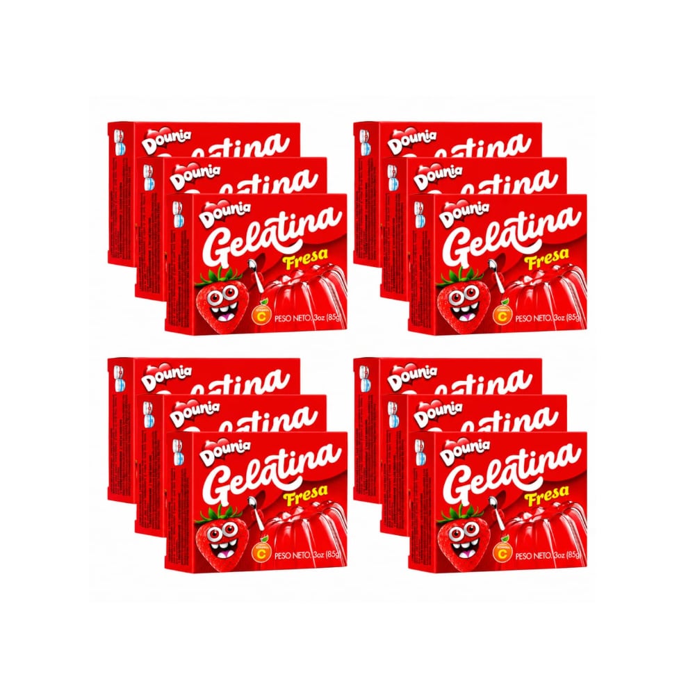 Gelatina con sabor a fresa Dounia (12 x 85 g / 3 oz) - Imagen 1