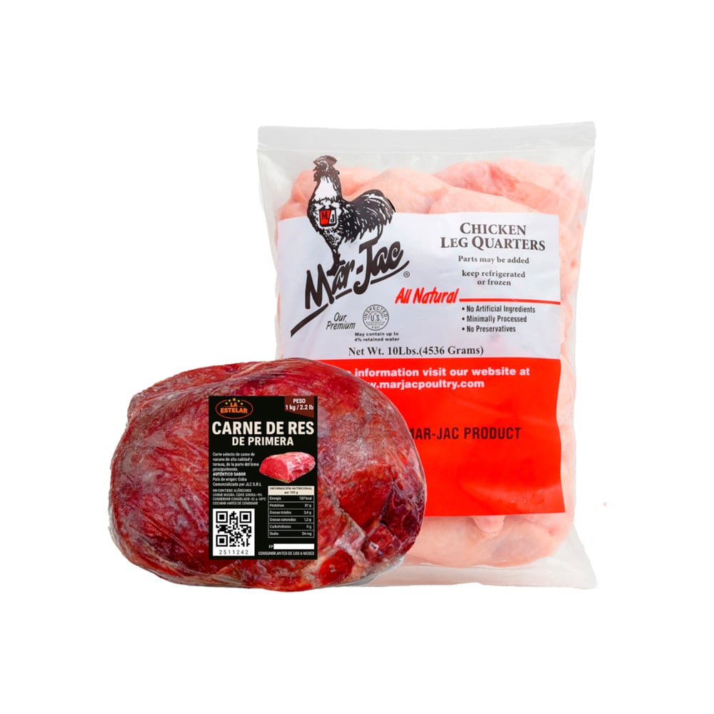 Combo Cuartos traseros de pollo + Carne de Res - Imagen 1