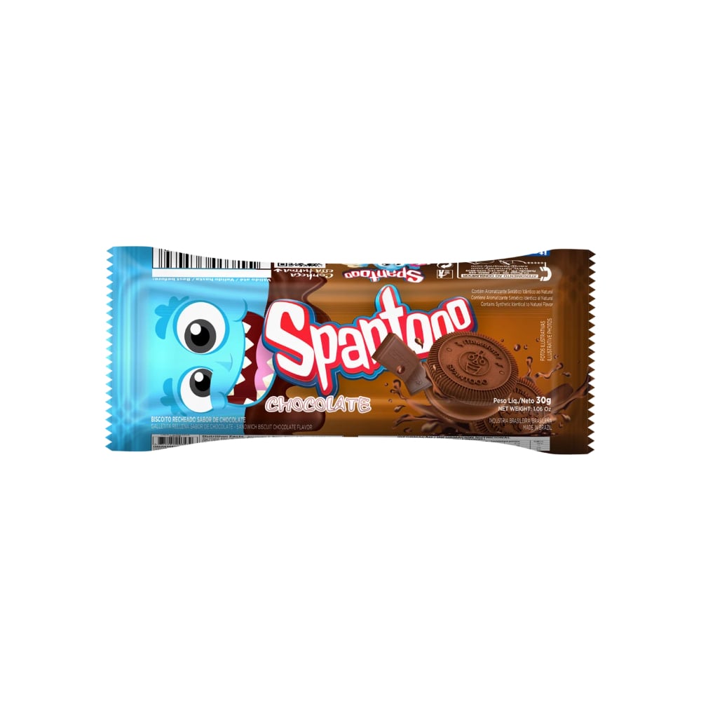 Galletas dulces con crema sabor chocolate Spantooo (30 g / 1.06 oz) - Imagen 1