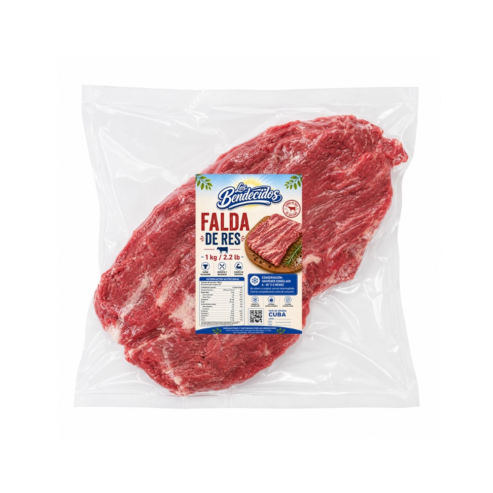 Falda de res Los Bendecidos (1 kg / 2.2 lb) - Imagen 1