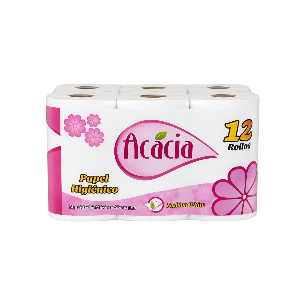 Papel sanitario doméstico doble hoja Acácia (12 U) - Imagen 1