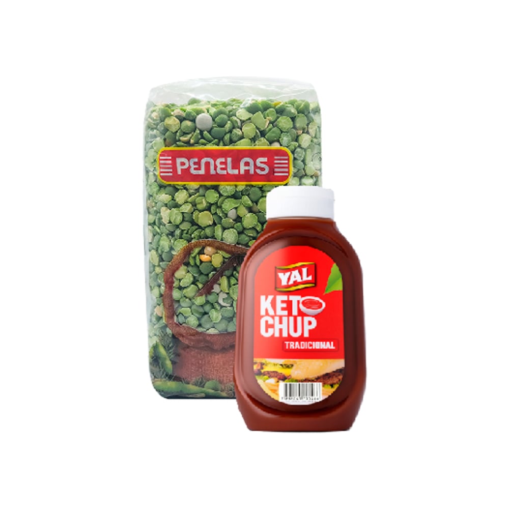 Ketchup tradicional Val (400 g / 14.11 oz) + Chicharo verde Penelas (500 g / 1.10 lb) - Imagen 1