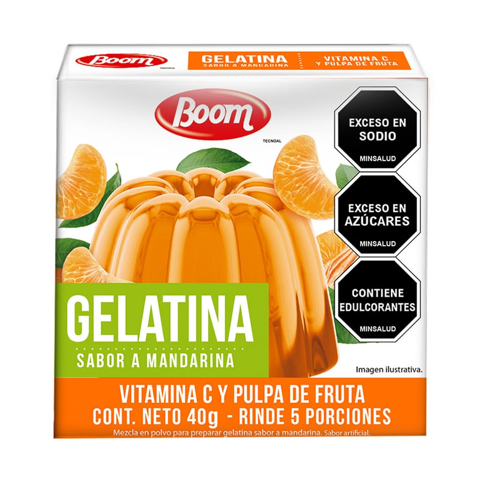 Gelatina sabor a mandarina Boom (40 g / 1.4 oz) - Imagen 1