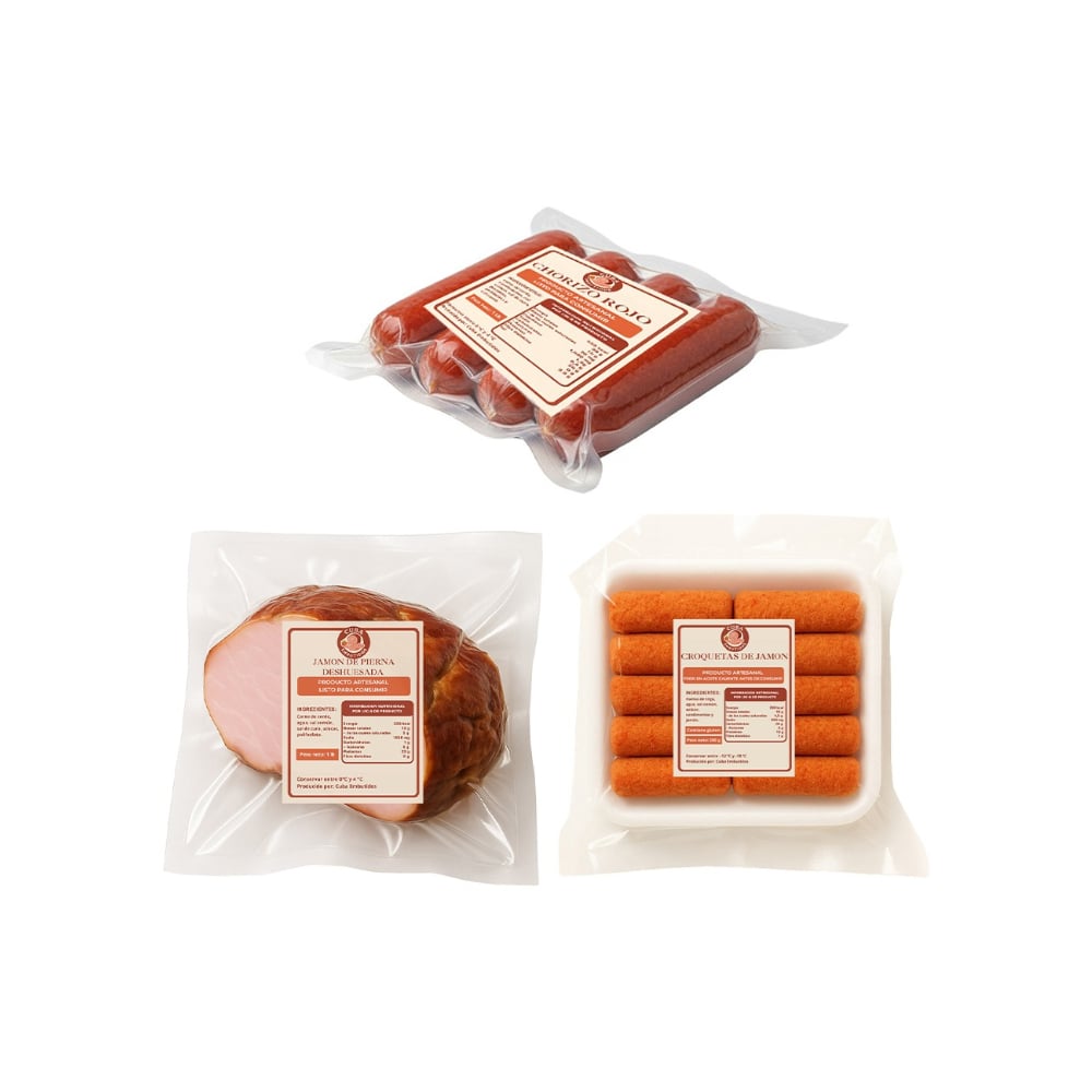 Chorizo rojo + Jamon de  pierna deshuesada + Croquetas de jamon - Imagen 1