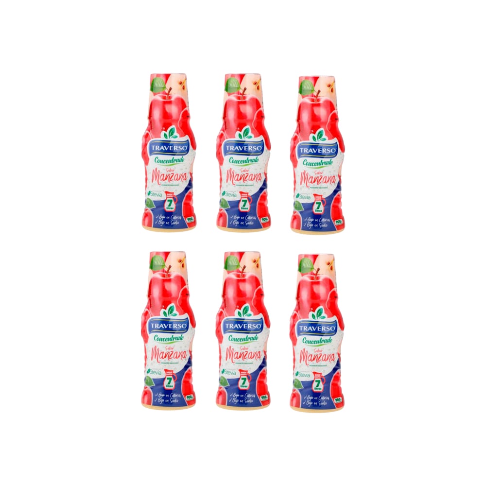 Jugo concentrado sabor manzana Traverso (6 x 900 ml) - Imagen 1