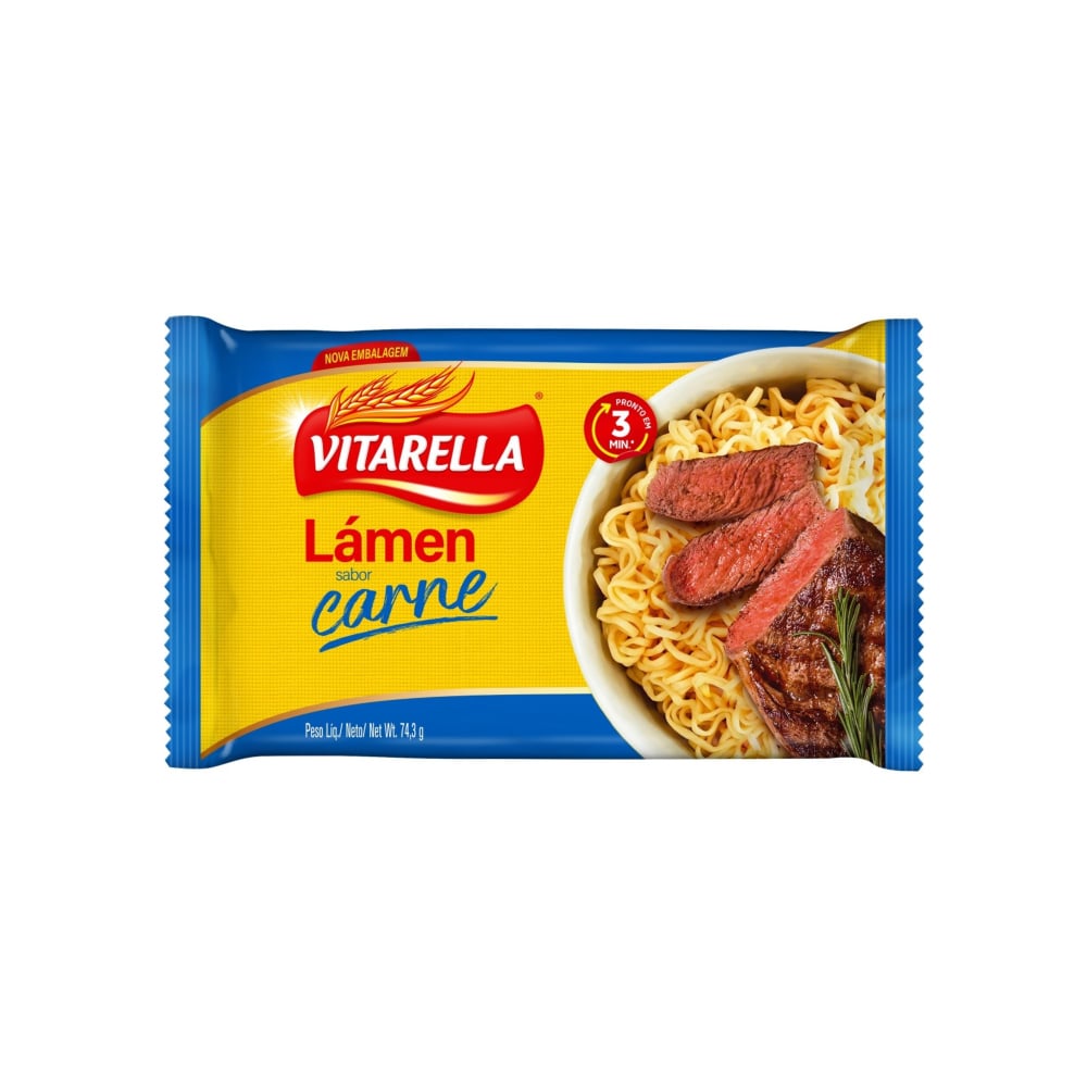 Sopa de fideos instantánea sabor a res Vitarella (74.3 g / 2.62 oz) - Imagen 1