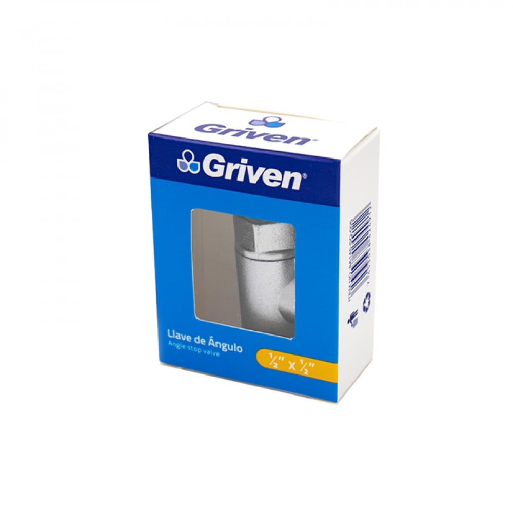 Llave de ángulo de 1/2" H x 1/2" M Griven - Imagen 1