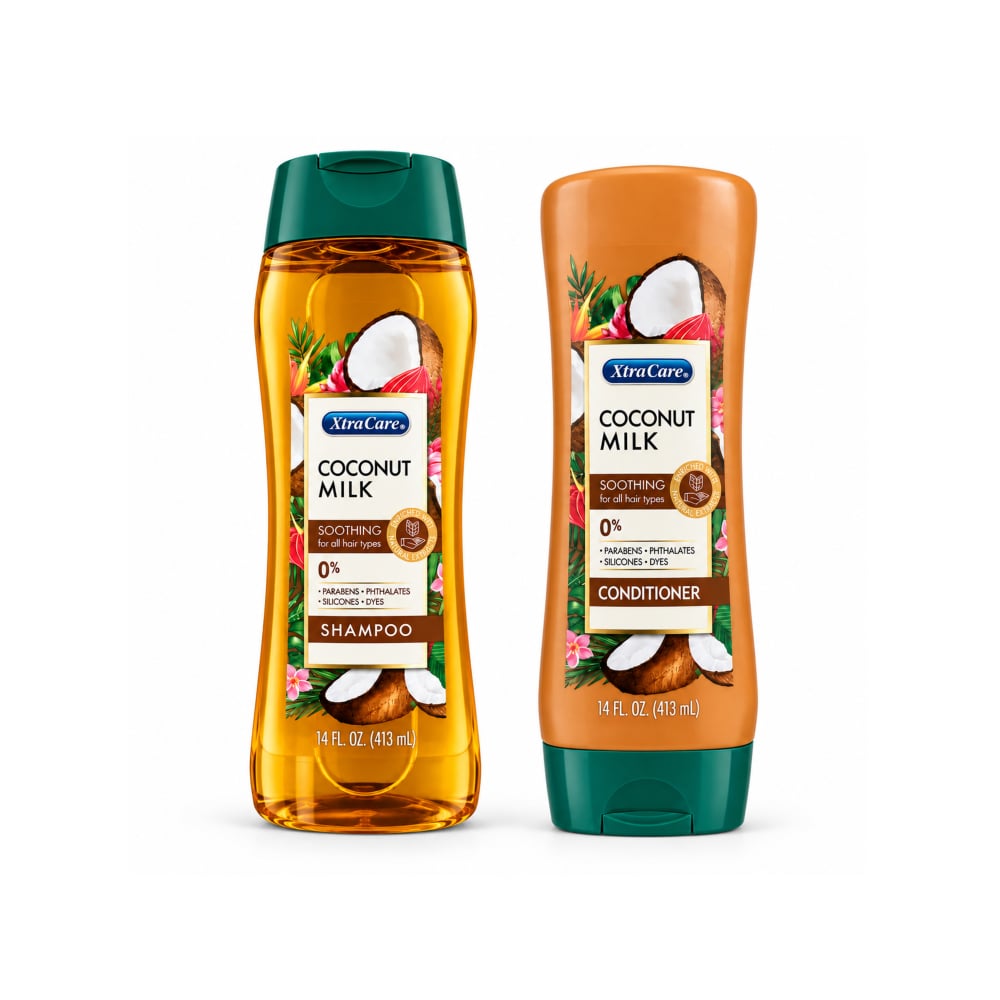 Combo de champú + acondicionador de leche de coco XtraCare - Imagen 1